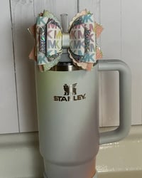 Image 2 of Sunrise Spiral Tumbler Straw Topper Bow