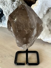 Image 5 of Golden Rutile Smoky Quartz Natural Point On Stand #2664