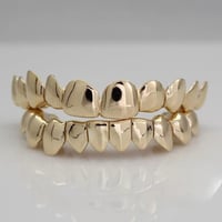 Image 2 of 6/6 Top and bottom 10k Solid Gold Grill set Deal 