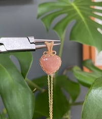 Image 1 of Gold Sunstone Heart Crystal Necklace