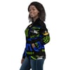 BOSSFITTED Black Neon Green and Blue Unisex Bomber Jacket