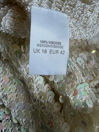 Image 3 of Vintage Y2K cream iridescent sequin crochet cami 