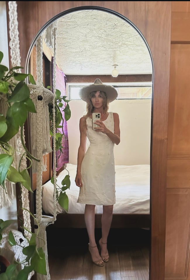 1960s hand beaded fine crepe wedding sheath dress 