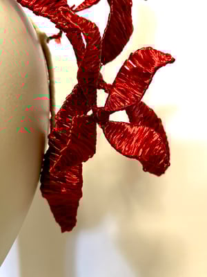 Image of Red raffia headpiece 