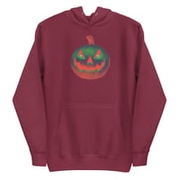 Image 22 of Long Sleeve Hoodie (Adult M/F) - Jack O Lantern Retro Orange Glow