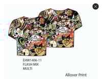 ED HARDY FLASH MIS SHORT SLEEVE ALLOVER POWER TEE