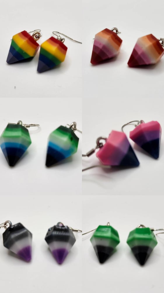 Image of Diamond Pride Earrings| Queer Pride Collection | MADE TO ORDER