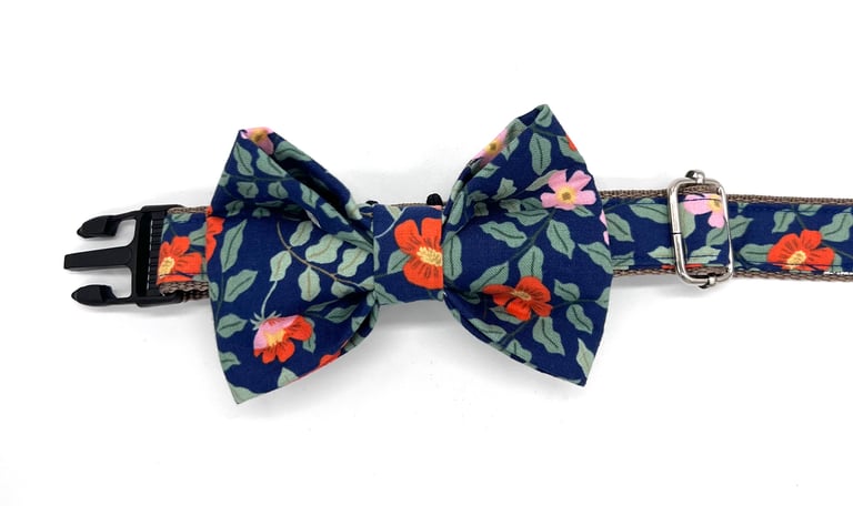 Blue Garden Flower Bow Tie Image 3