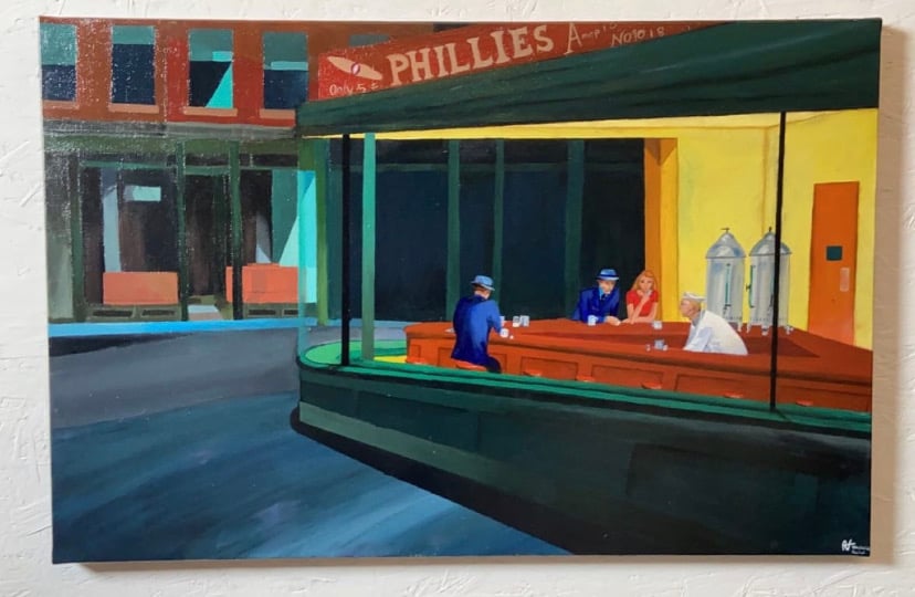 Image of Reproduction ‘Nighthawks’ d’Edward Hopper 