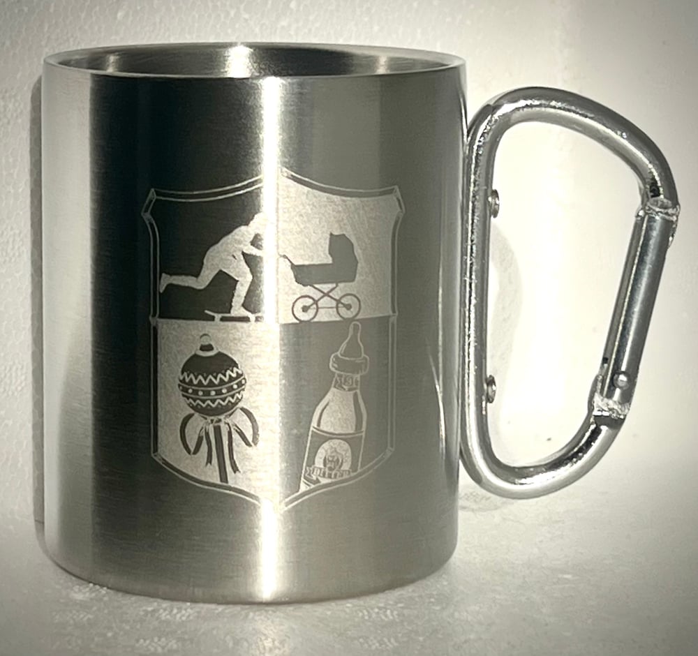 Image of Rad Dads Club CAMPING Mug, with Carabiner Handle (Stainless Steel)