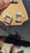 Sterling cz square studs