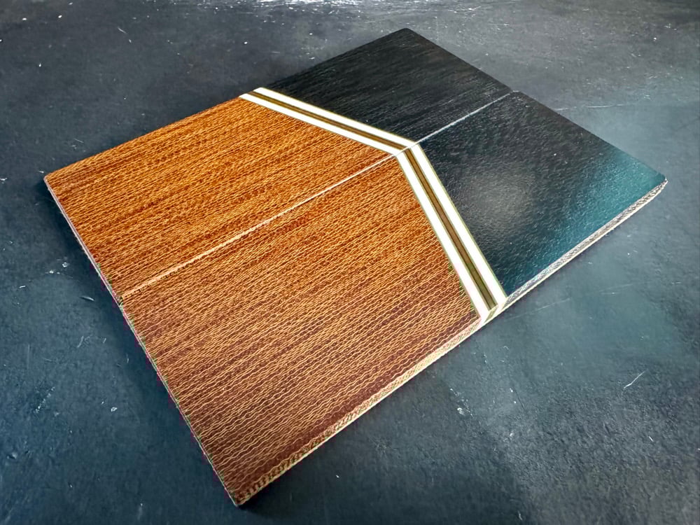 Image of Crosscut Black Micarta & Crosscut Tan Micarta Segmented Knife Scales