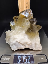Image 2 of 435g Black Smoky Quartz Citrine Crystal Cluster Mineral Specimen 