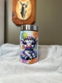 Image 1 of #27 17oz Rainbow Cow Print Mason Jar