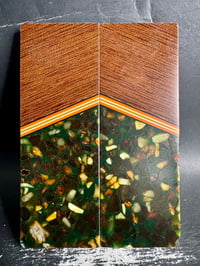 Image 2 of Crosscut Micarta & Baltic Amber GLOW Segmented Knife Scales