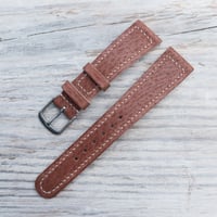 Image 4 of 40's Style Pigskin Strap / Box Stitching