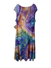 Image 3 of XL Stretch Knit Fit and Flare Midi Dress in Geode Ice Dye