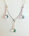 Iridescent Glass and Silver Necklace
