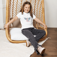 Youth girls crew neck t-shirt (shilled with angel wings) (faith and Hope)