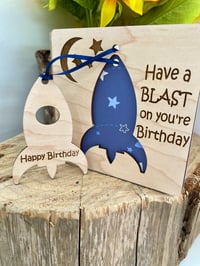 Image 2 of Wooden Birthday Card With Hamging Ornament