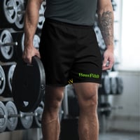Image 1 of BOSSFITTED Black and Green Men’s Athletic Shorts