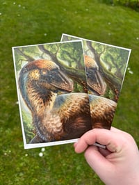 Image 1 of Deinonychus antirrhopus - 6.4” Matte Photocard