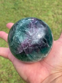 Image 12 of Rainbow Fluorite Crystal sphere #1809