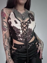 Image 1 of OOAK S/M Faux Suede Halter Top (ready to ship)