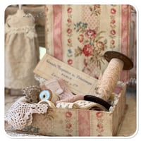 Image 1 of vintage french square boudoir box pretty floral box