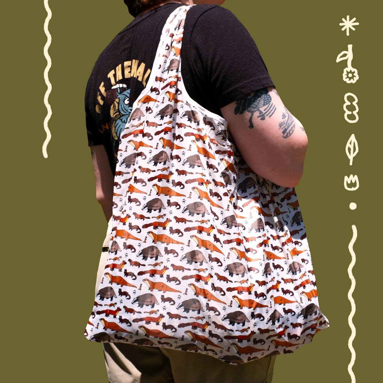 Many Mustelids Packable Tote Bag