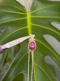 Image 6 of Silver Ruby Zoisite Oval Crystal Necklace