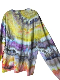Image 6 of XL Unisex Adult Soft Long Sleeve Tee in Soft Brights Agate Ice Dye