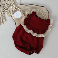 Image 1 of Boho photoshooting girls bodysuit | Giuseppina romper 12 months | burgundy | photography clothing