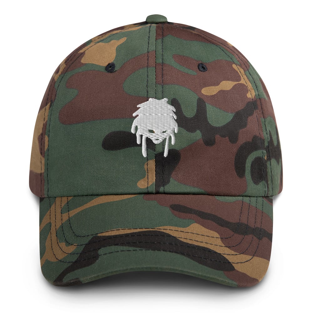 Image of MAH WHITE LOGO CAMO Dad hat