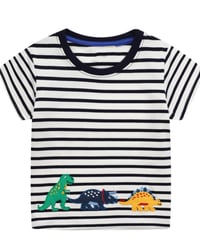 Image 1 of Dinosaur Parade Stripe T-Shirt 