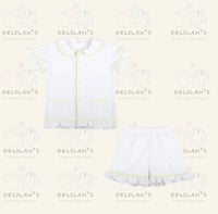 Girls Piping Frill Pyjamas