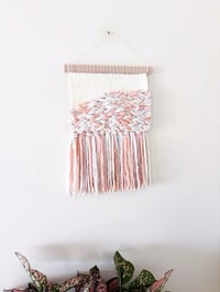 Image 1 of Woven Wall Hanging - Pink and Textured