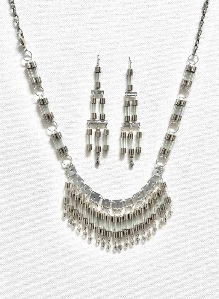 Glass and Steel Fuses Necklace Image 3