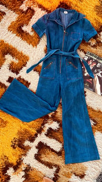 Image 11 of Vintage 70s denim jumpsuit Size XS/S