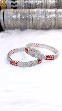 Image 2 of 2 Pieces American Diamond Bangles Set_GPB_1204 