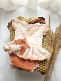 Image 1 of Photo prop - Newborn girls photography body-dress - Kailey - rusty orange