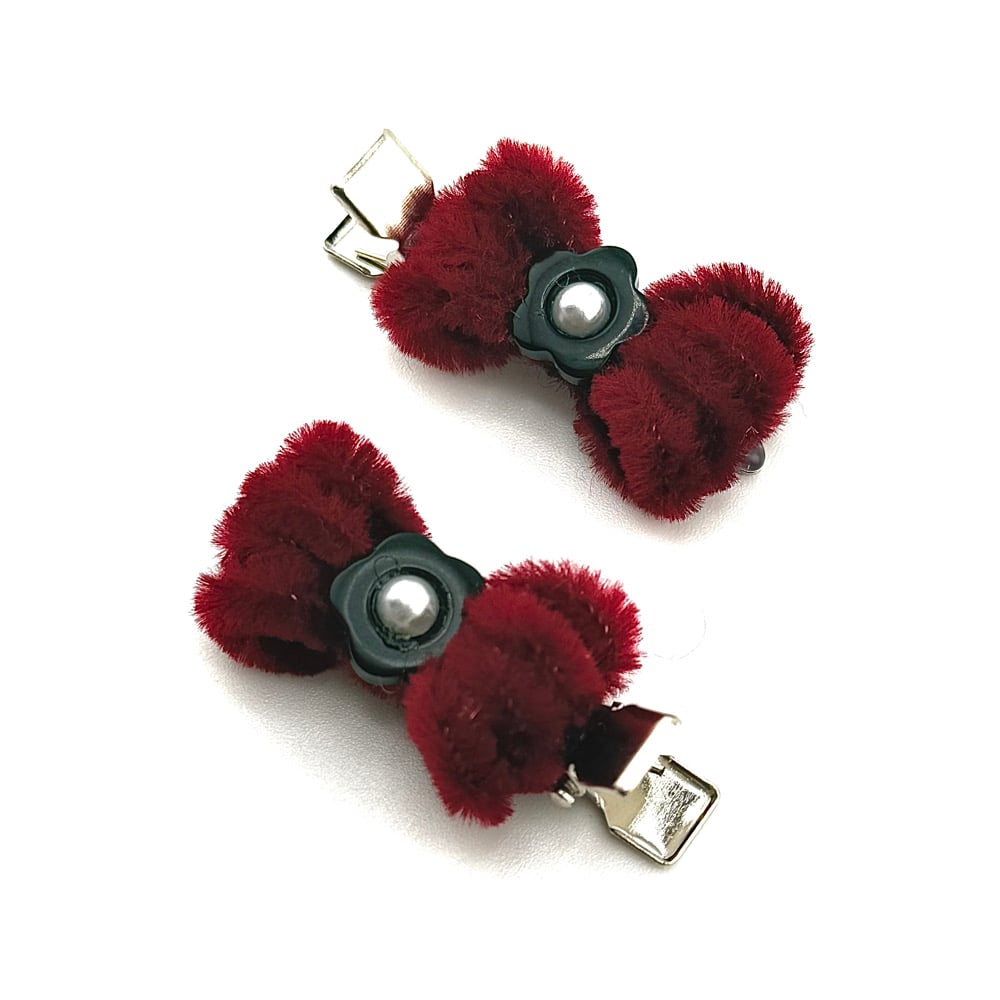 Image of Baby Fuzzy Bow Clips
