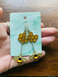 Image 4 of Bee / honey comb earring / pendant 