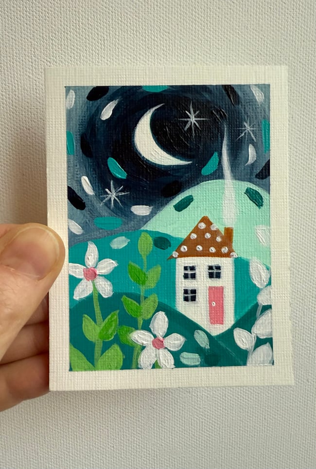 Winter Dreams. Original mini painting.
