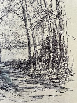 Image of VINTAGE DUTCH DRAWING: LANDSCAPE #3