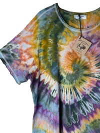 Image 3 of ♻️ UPCYCLED L/XL 100% Cotton Oversized Shirt in Dark Spiral Ice Dye