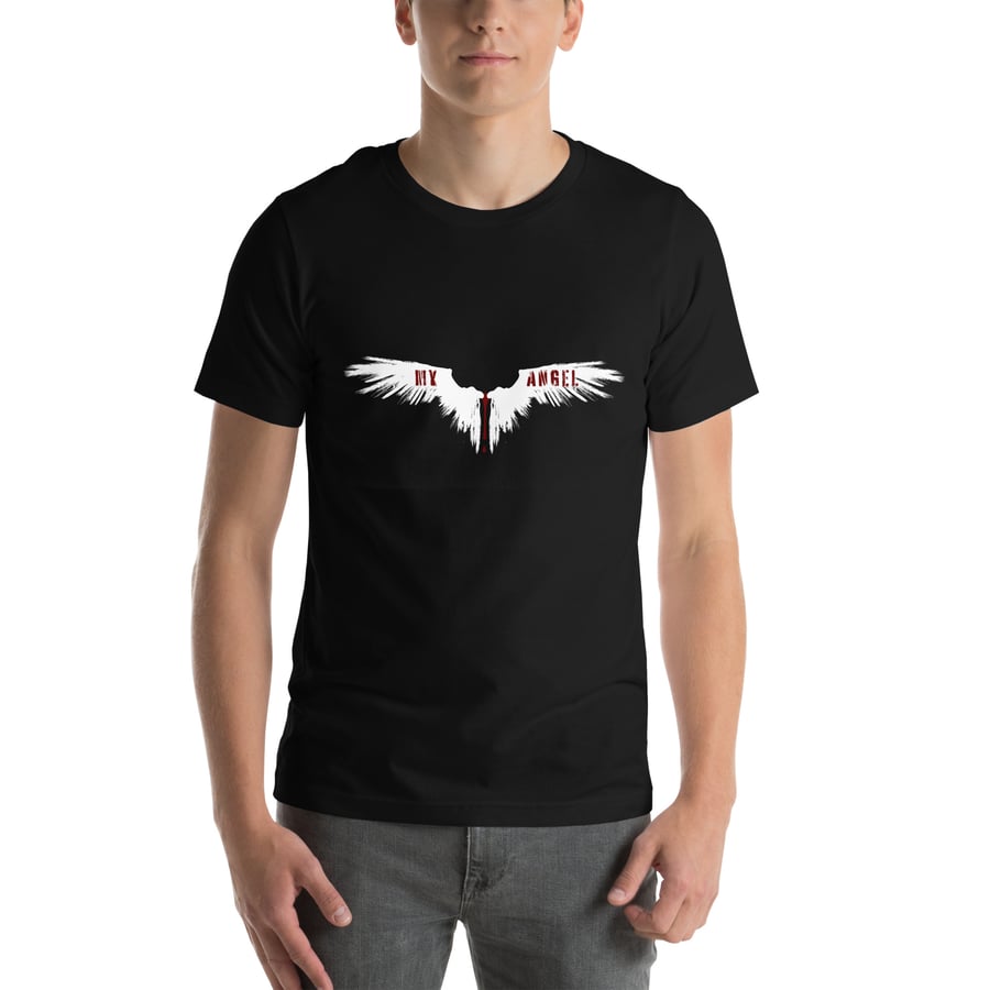 Image of Unisex t-shirt my angel white wings 