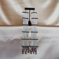 Image 1 of 5 Tier Purple Dentalium Earrings with Abalone