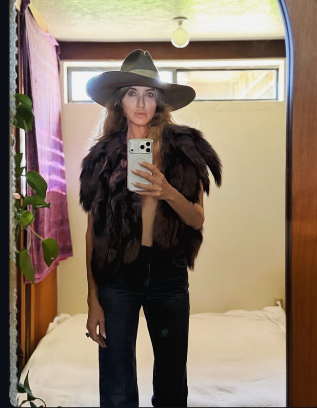 incredible early 70s purple fur foxtail vest waistcoat henri bendel couture 