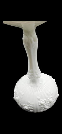 Image 5 of Fenton Milk Glass Cabbage Rose Pedestal Compote